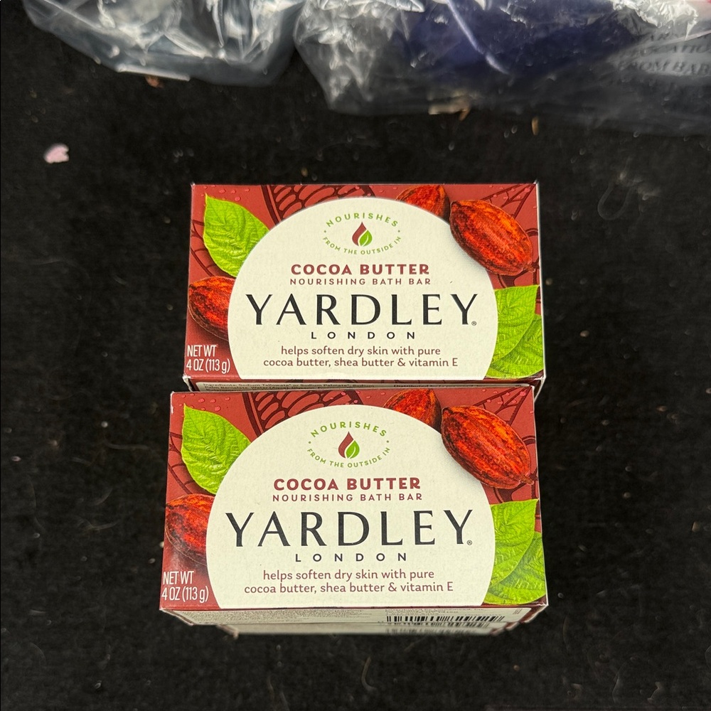 YARDLEY London Cocoa Butter Nourishing Bath Bar - Cream & Brown lot of 6